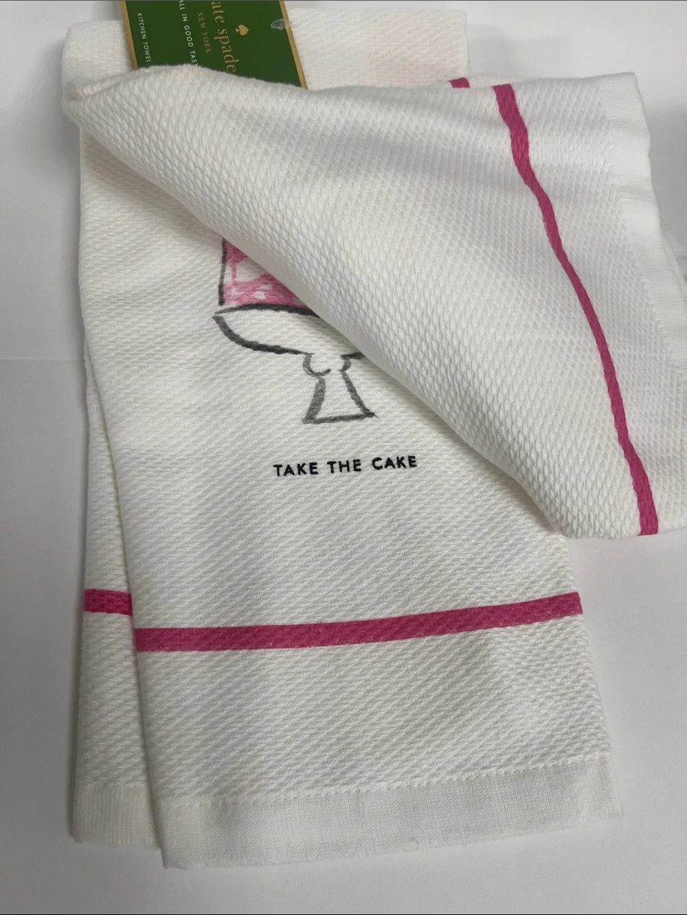 kate spade set of 2 White Tea Towels - Take The Cake